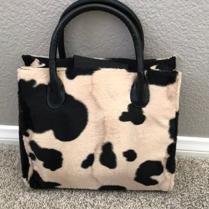 faux cow print purse